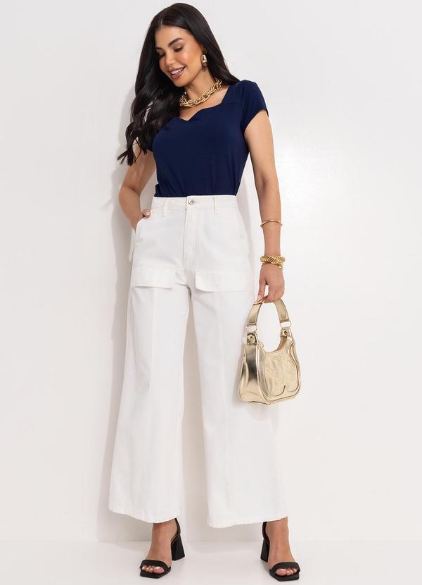 Quintess - Calça Off White em Jeans 3