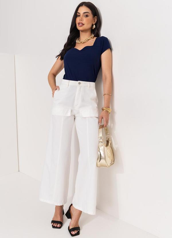 Quintess - Calça Off White em Jeans 5