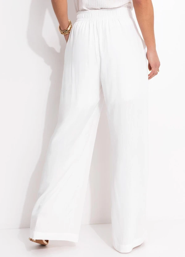 Quintess - Calça Off White em Viscose Plana 2