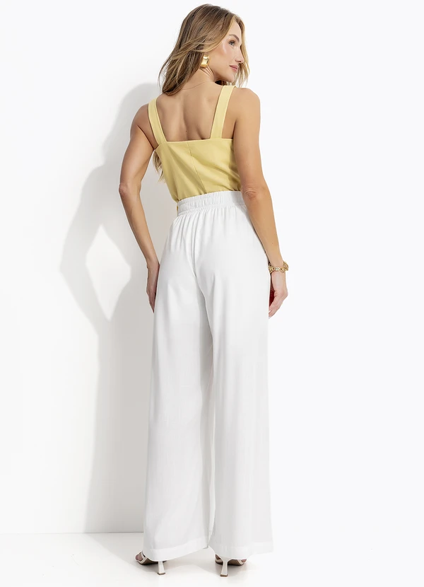 Quintess - Calça Off White em Viscose Plana 8