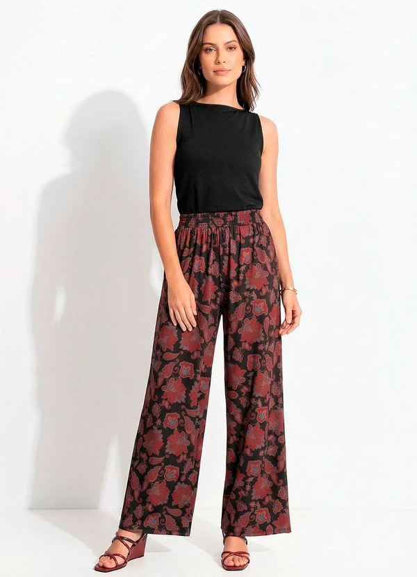 Quintess - Calça Paisley Terroso em Malha Fria 3