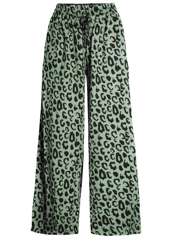 bonprix - Calça Pantacourt com Amarração Onça Verde 2