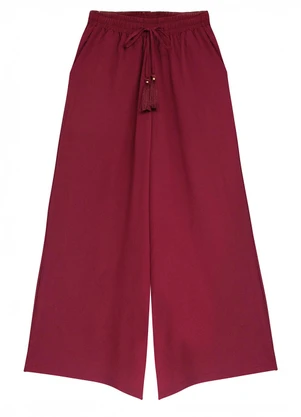 Enfim - Calça Pantacourt em Crepe Bordô - ENFIM