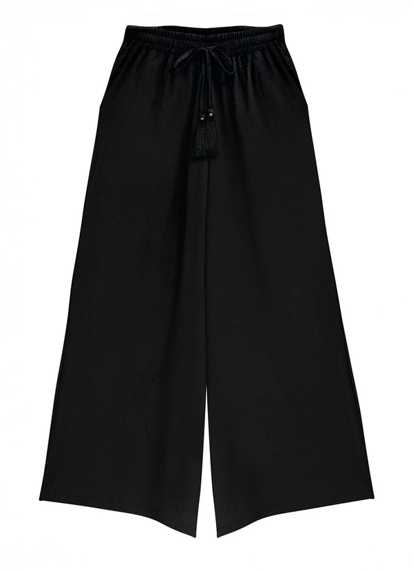 Enfim - Calça Pantacourt em Crepe Preto
