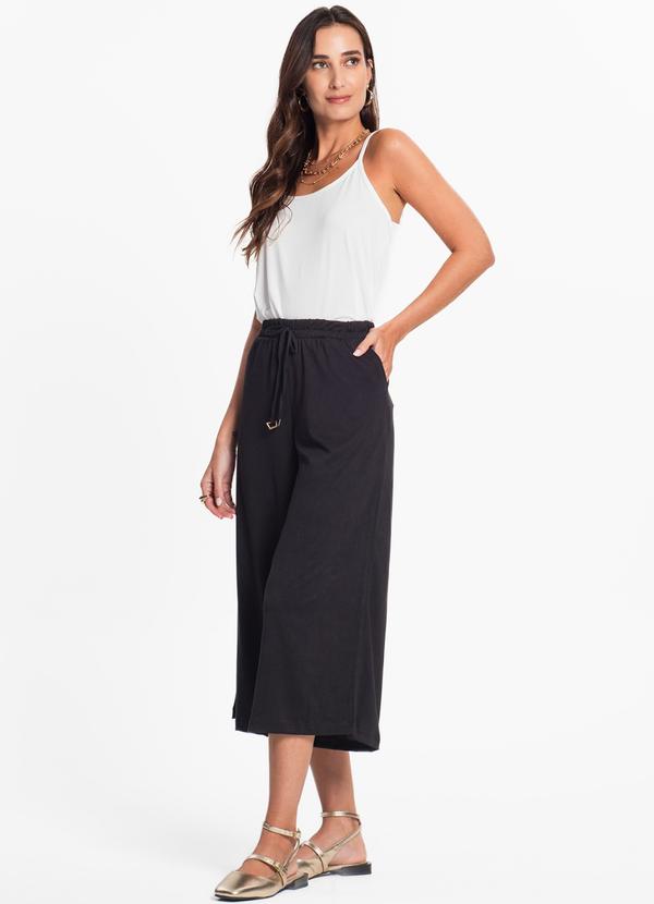 Rovitex Calça Pantacourt Feminina Malha Delicate Preto