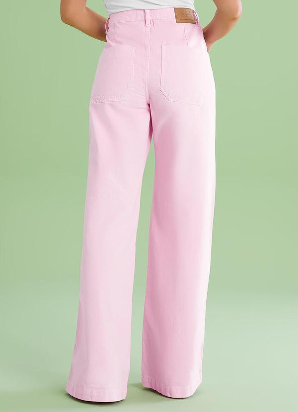 Angel - Calca Pantalona Alta Denim Rosa 2