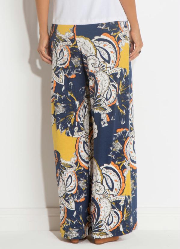 Quintess - Calça Pantalona Arabescos Cintura Média 2