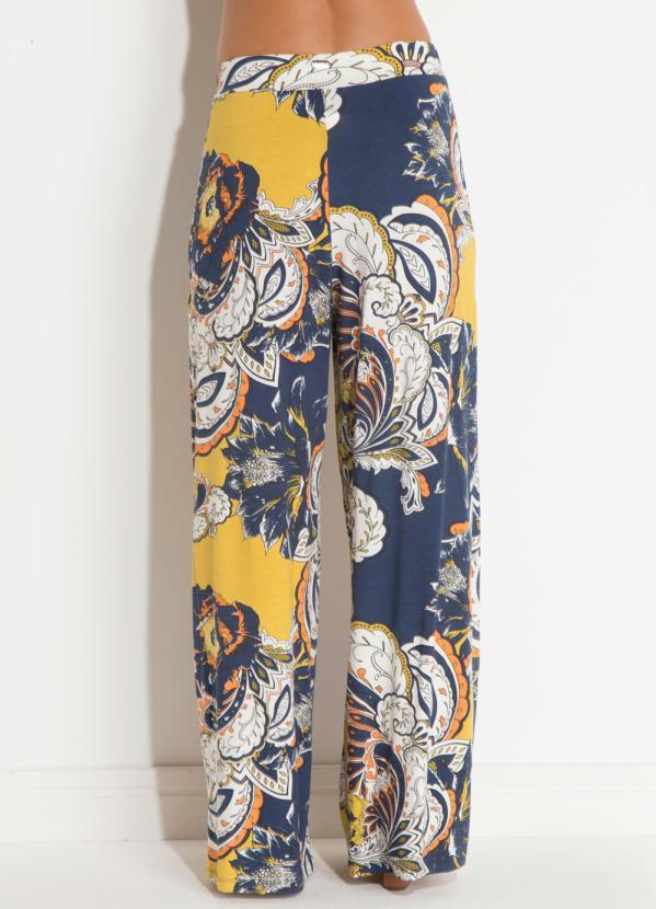 Quintess - Calça Pantalona Arabescos Cintura Média 6