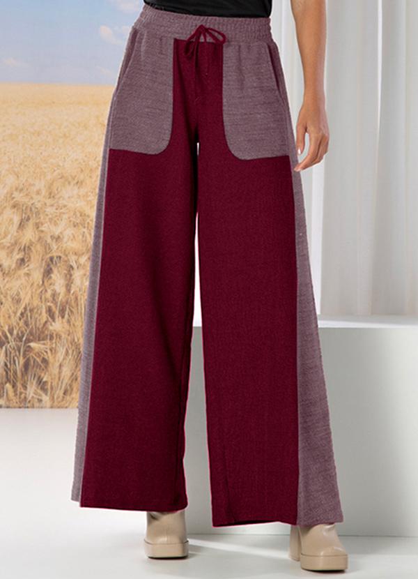 Use Modo - Calca Pantalona Avessada Vinho