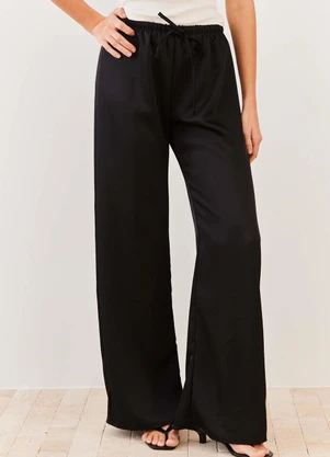 Sofie - Calça Pantalona Cetim com Cós de Elástico Soft Gla - SOFIE