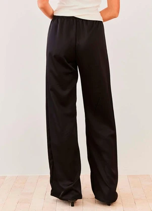 Sofie - Calça Pantalona Cetim com Cós de Elástico Soft Gla - SOFIE