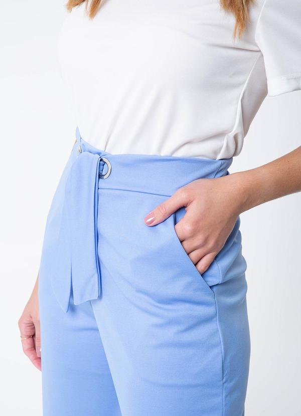 Misiss - Calça Pantalona com Amarração Pandora Azul 4