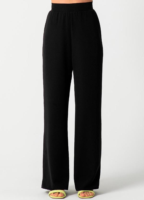 Habana - Calça Pantalona com Bolso Preto