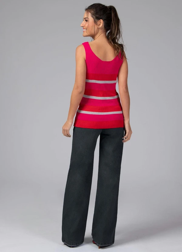 Quintess - Calça Pantalona com Bolsos Jeans Preto 14