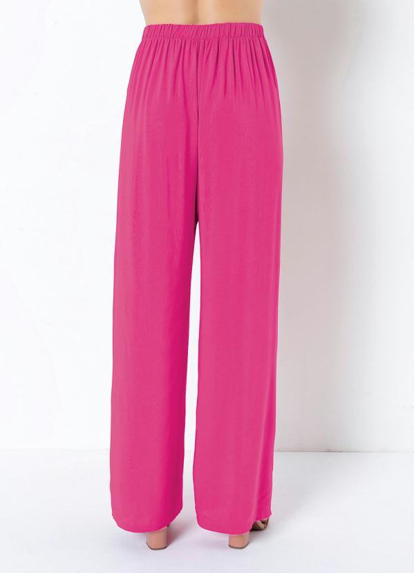 Outlet - Calça Pantalona com Bolsos Pink 2