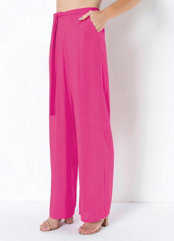 Outlet - Calça Pantalona com Bolsos Pink 3