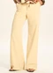 Doce Trama - Calça Pantalona com Cintura Alta Amarelo - variação: Amarelo