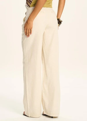 Doce Trama - Calça Pantalona com Faixa para Amarração Branco - DOCE TRAMA
