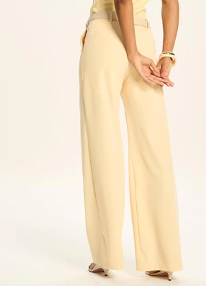 Doce Trama - Calça Pantalona de Alfaiataria Amarelo - DOCE TRAMA