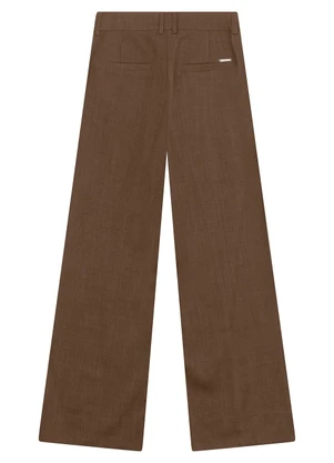 Enfim - Calça Pantalona de Alfaiataria Marrom - ENFIM