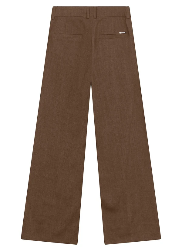 Enfim - Calça Pantalona de Alfaiataria Marrom 2