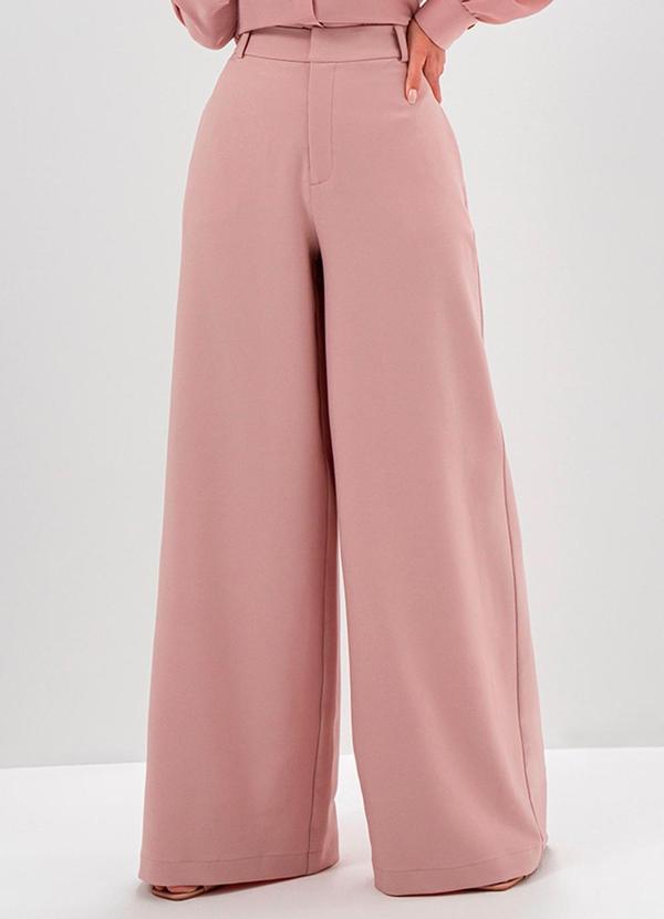 Principessa - Calça Pantalona de Alfaiataria Nude Rosê Irma