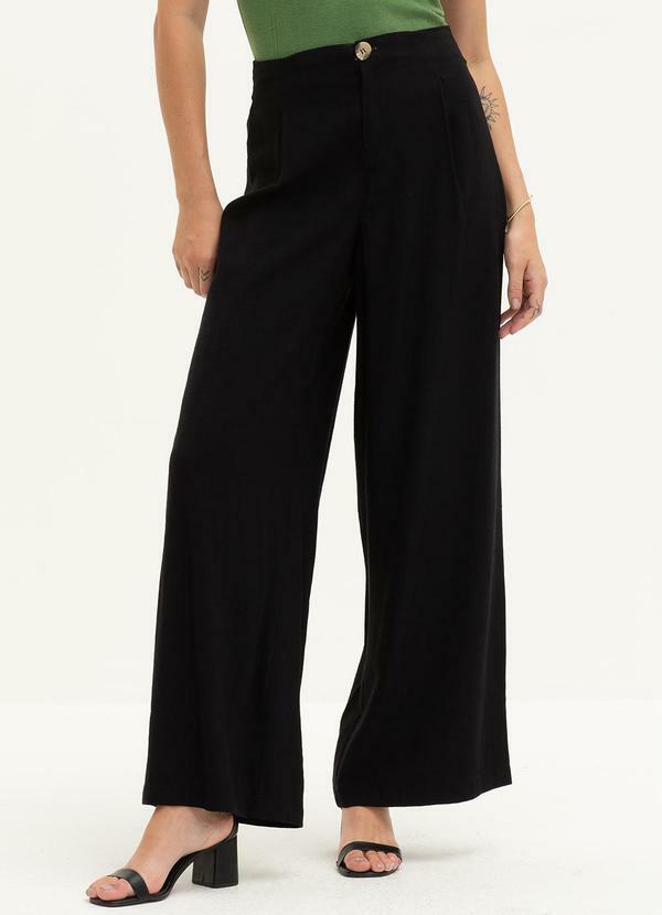 Principessa - Calça Pantalona de Alfaiataria Vania Preto