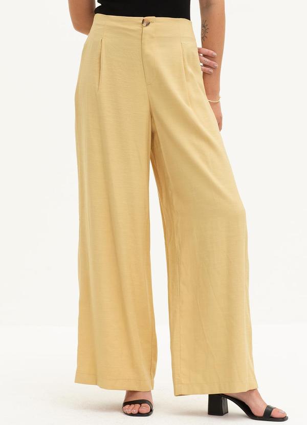 Principessa - Calça Pantalona de Alfaiataria Vicenza Bege