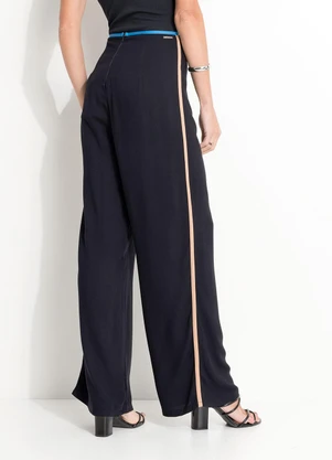 Colcci - Calça Pantalona de Crepe Preto - COLCCI