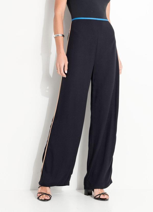 Colcci - Calça Pantalona de Crepe Preto