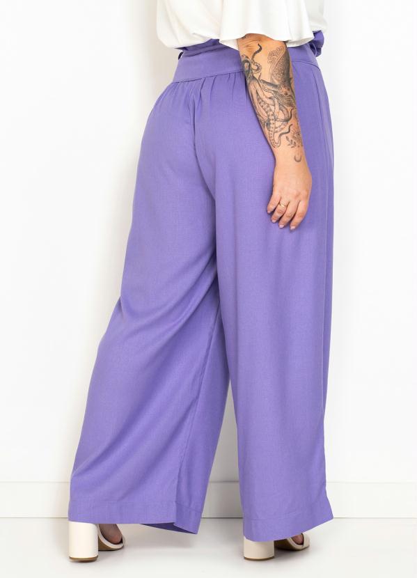Maria Filó - Calça Pantalona de Linho Lilás 3