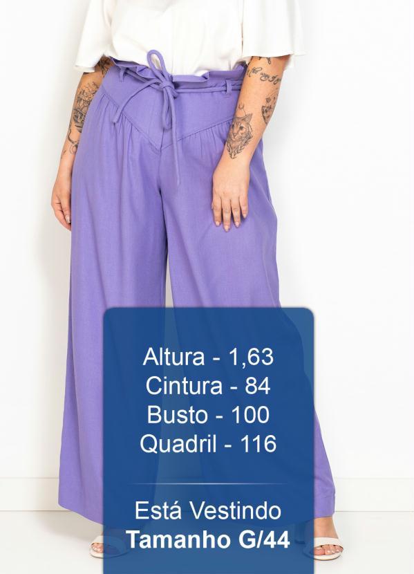 Maria Filó - Calça Pantalona de Linho Lilás 5