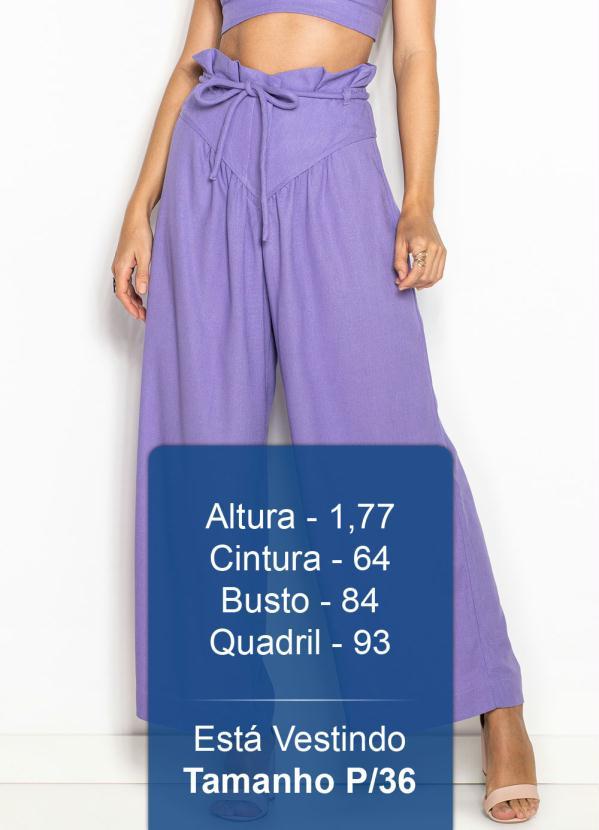 Maria Filó - Calça Pantalona de Linho Lilás 6