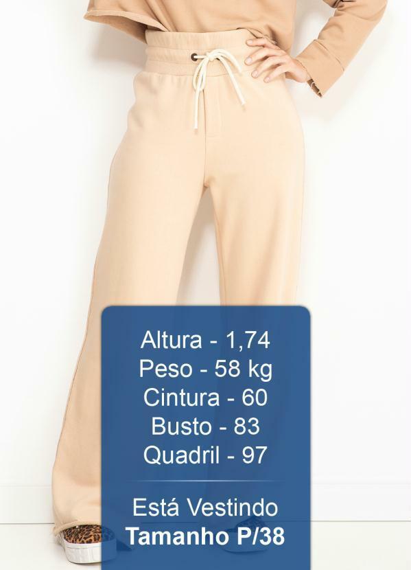 Forum - Calça Pantalona de Moletom Bege 5