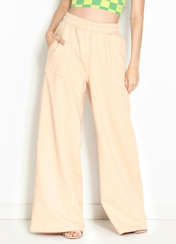 Colcci - Calça Pantalona de Moletom Bege 1