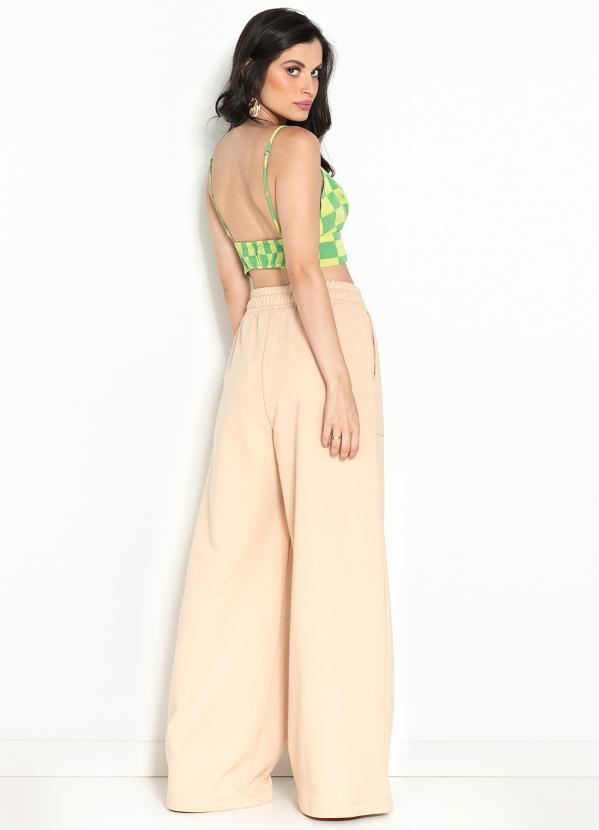 Colcci - Calça Pantalona de Moletom Bege 4