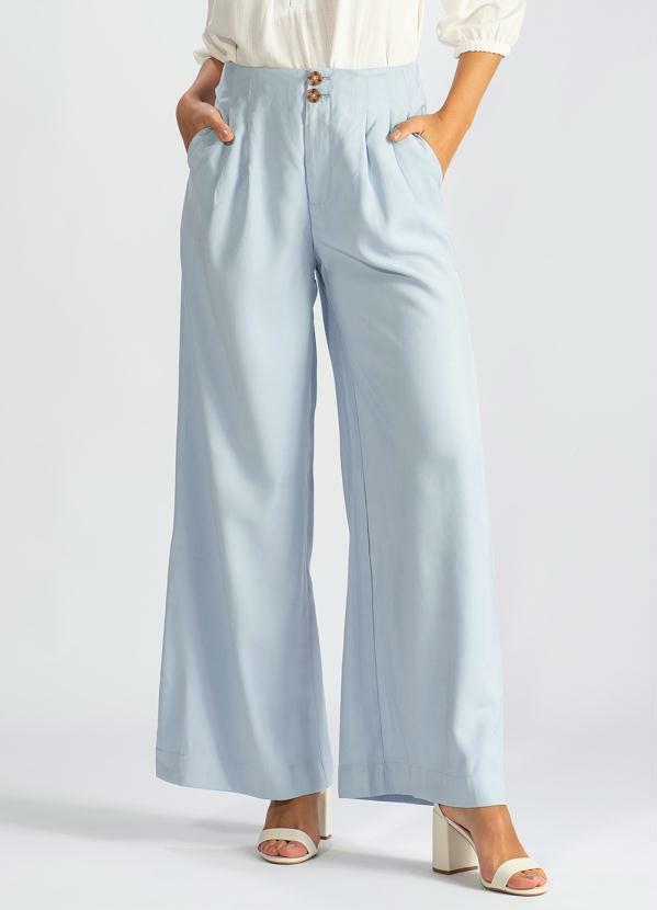 Hering - Calça Pantalona de Viscose Azul Bebê