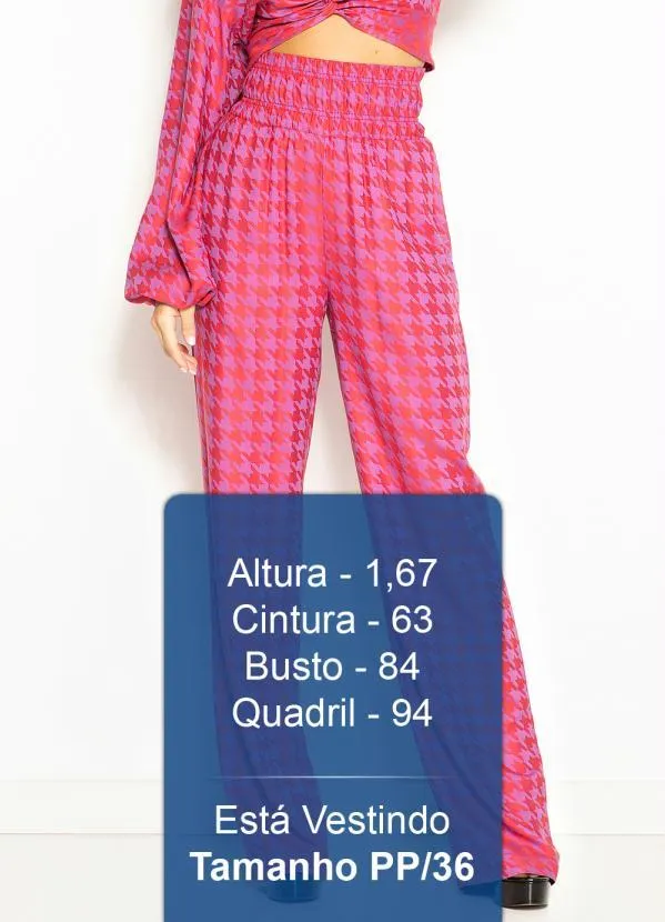 Colcci - Calça Pantalona de Viscose Jacquard Rosa 5