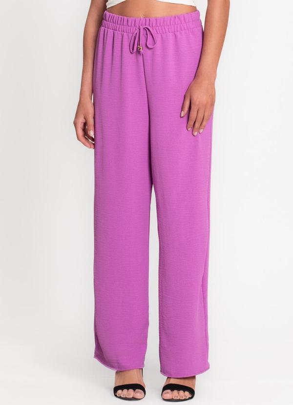 Rovitex - Calça Pantalona em Air Flow com Cordão Roxo
