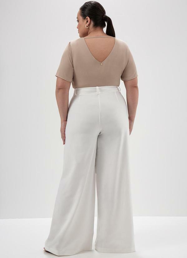 Principessa - Calça Pantalona em Alfaiataria Off White Miriam 11