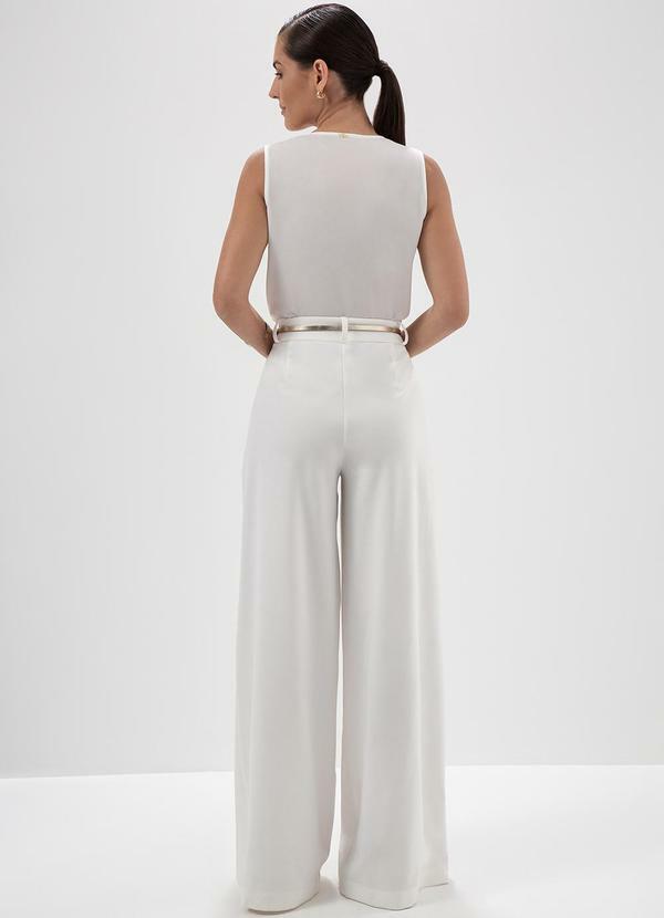 Principessa - Calça Pantalona em Alfaiataria Off White Miriam 4