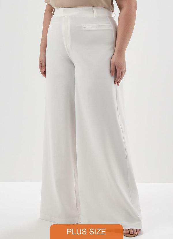 Principessa - Calça Pantalona em Alfaiataria Off White Miriam 8