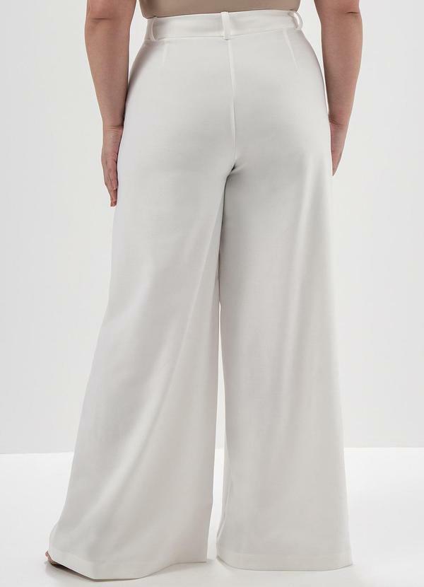 Principessa - Calça Pantalona em Alfaiataria Off White Miriam 9