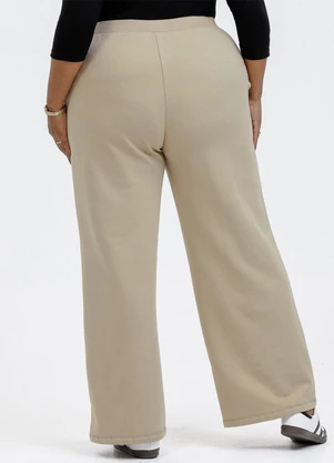Habana - Calça Pantalona em Moletom Marrom  - HABANA