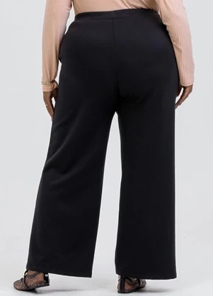 Habana - Calça Pantalona em Moletom Preto - HABANA