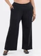 Habana - Calça Pantalona em Moletom Marrom Escuro - variação: Preto