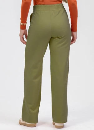 Habana - Calça Pantalona em Moletom Verde - HABANA
