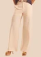 Doce Trama - Calça Pantalona com Cintura Alta Amarelo - variação: Branco