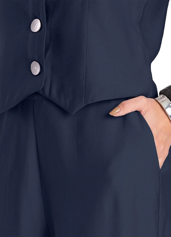 Dianna - Calça Pantalona em Tecido Alfaiataria Azul 3