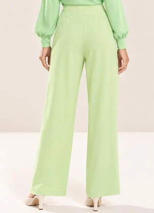 Gris - Calça Pantalona em Tecido Fluido Verde - GRIS